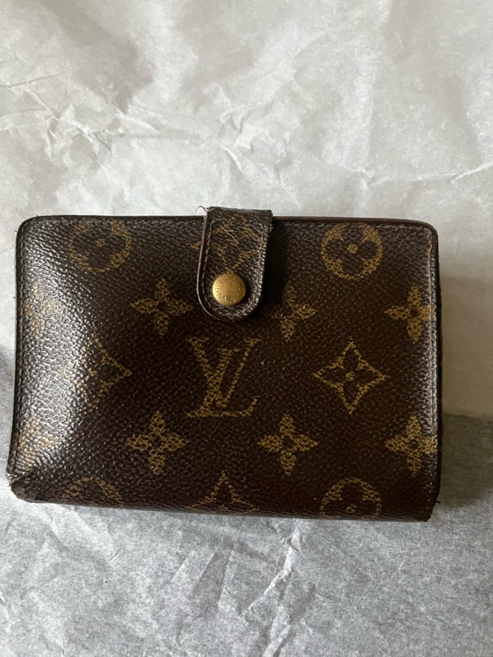 Louis Vuitton Monogram Folding Wallet in Dark Brown and Gold